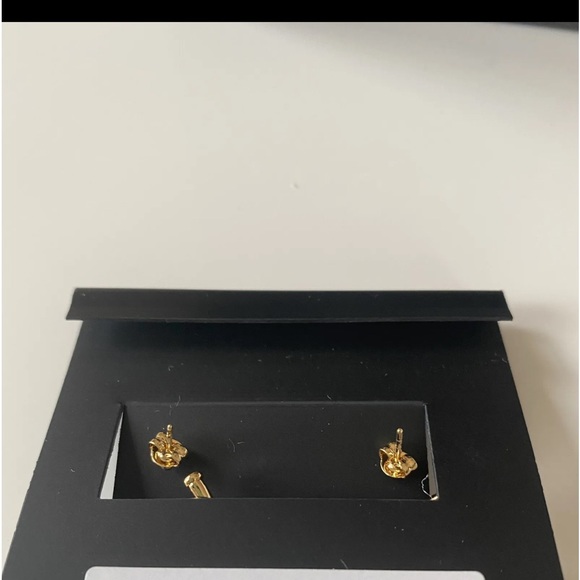 NWT COACH Gift Boxed Hanging C Charm Huggie Earrings Gold - Picture 3 of 6